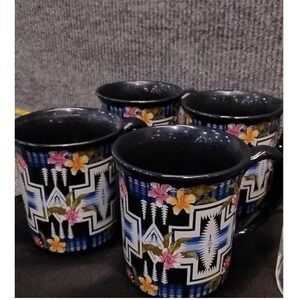 Set of 4 Tommy Bahama and Pendleton Wool Collaboration Coffee Mugs RARE